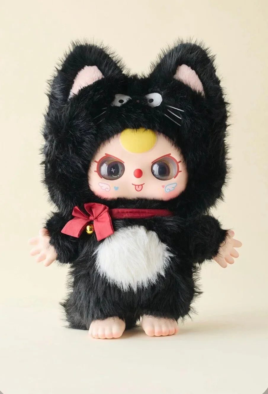 Confirmed New Baby Three 1000% V2 Blind Box Plushie- Black Brave Cat